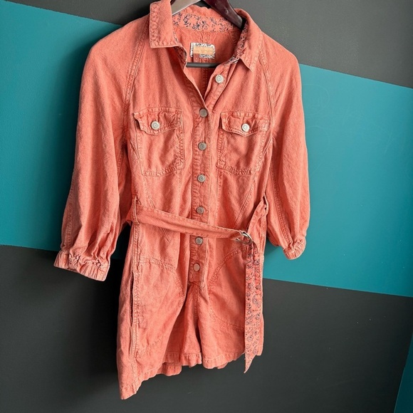 Pilcro Coral Button-Up Romper - Picture 4 of 11